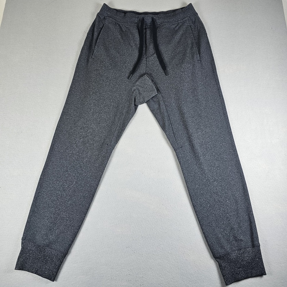 Lululemon Jogger Pants Mens Large Heather Gray Stretch Drawstring Back Pockets